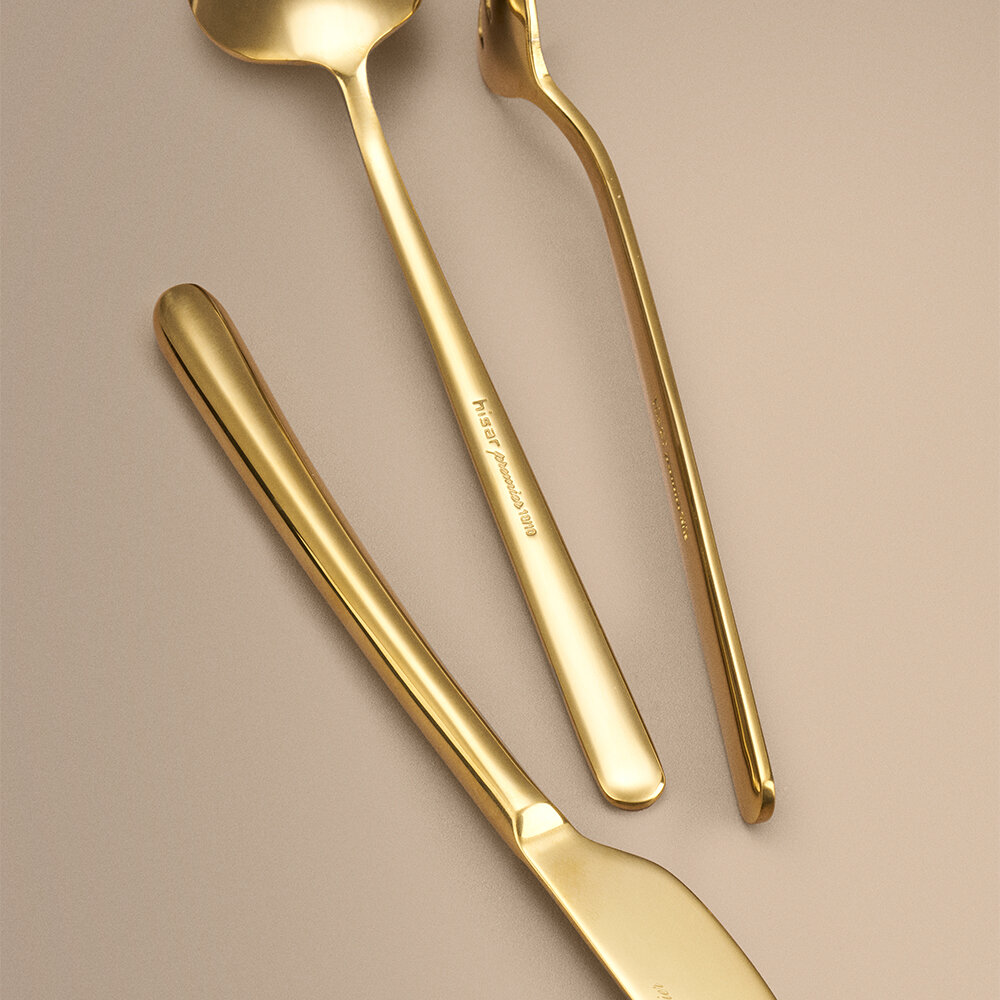 Hisar Bahama 30 Parça Çatal Kaşık Bıçak Takımı Titanyum Gold - 3